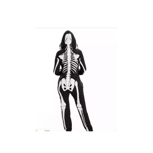 TIPSY ELVES ONE PIECE ZIP UP MASK SKELETON JUMPSUIT Unisex Size XL HALLOWEEN - Picture 11 of 14